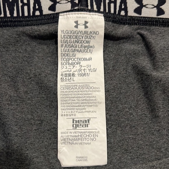 Under Armour Heat Gear Fitted Capri Gray Size Youth Large - Picture 5 of 9